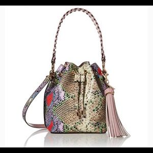 Snake skin bucket bag